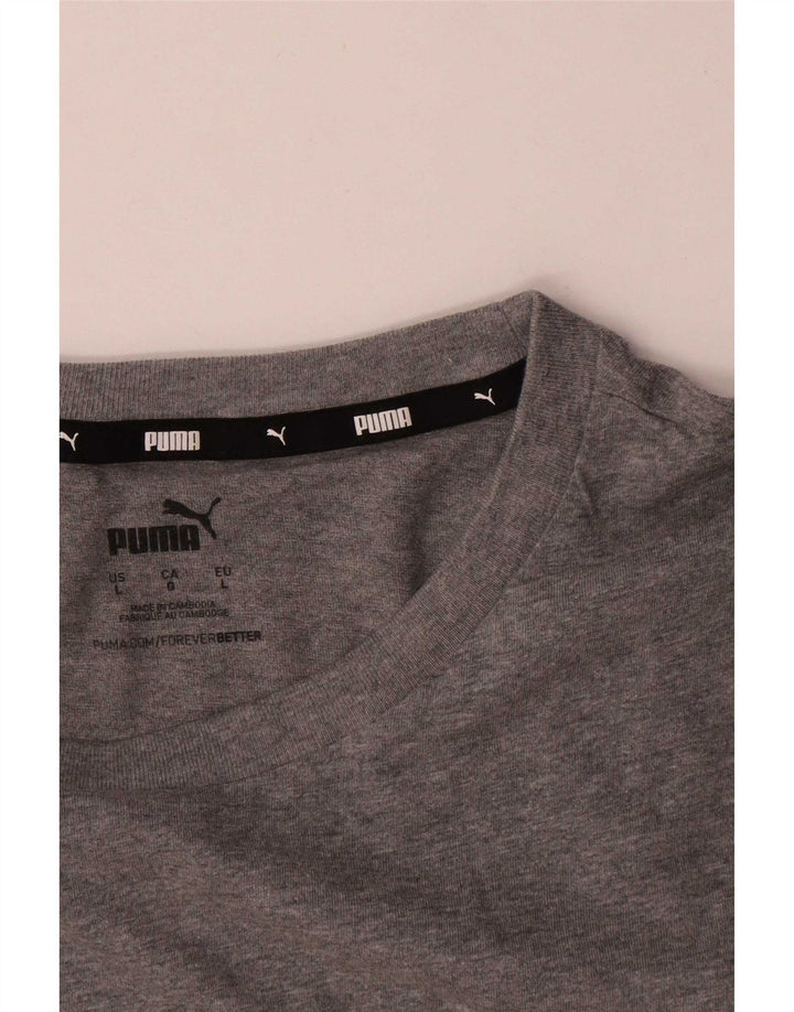 Puma Herre Grafisk T-Shirt Top Stor Grå Bomuld