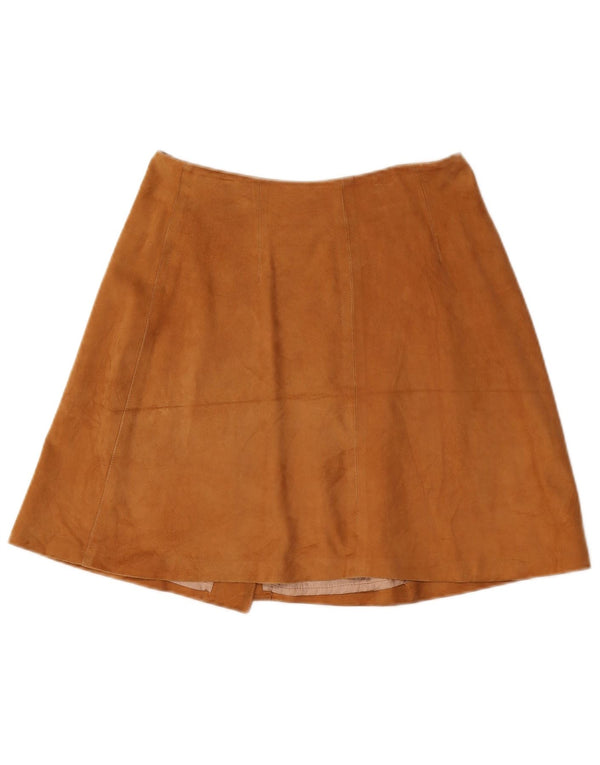 Montereggi Womens Suede Wrap Skirt IT 42 Medium W26 Brown Leather