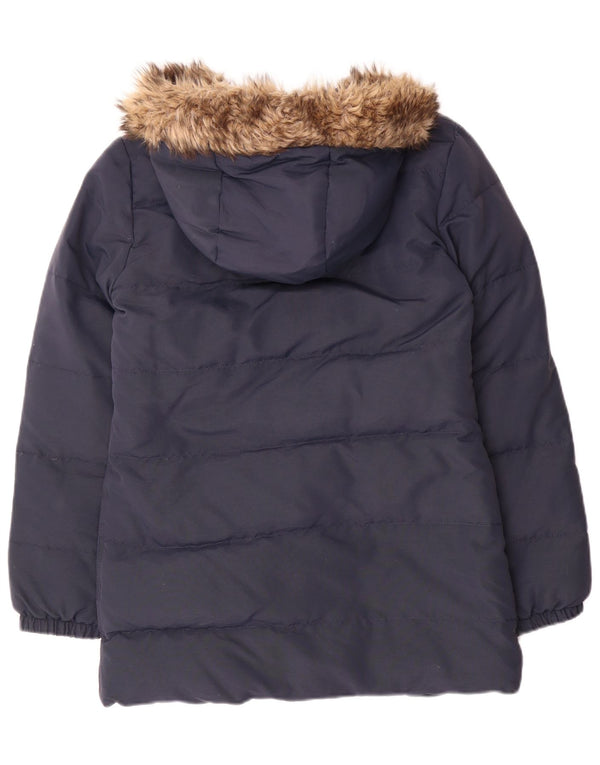 Jack Wills Chaqueta acolchada Sherpa con capucha para mujer UK 8 Small Azul marino Nylon