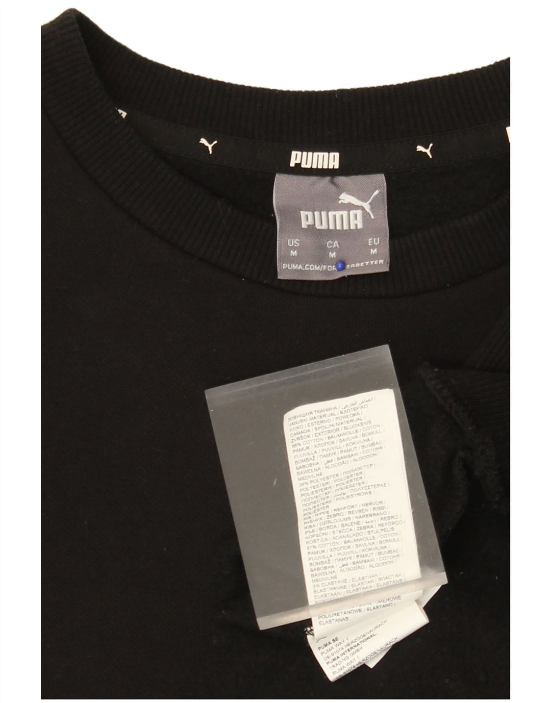 PUMA Mens Sweatshirt Jumper Medium Black Cotton