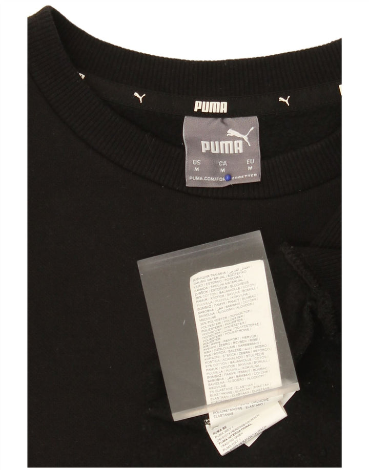 PUMA Mens Sweatshirt Jumper Medium Black Cotton