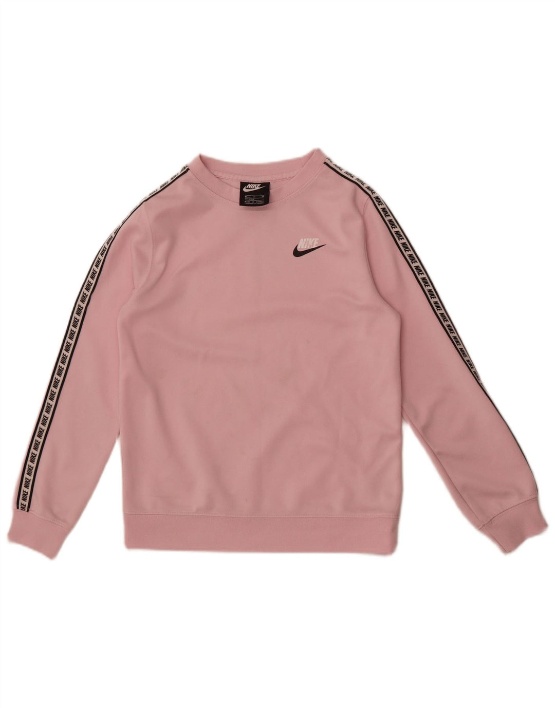 Nike Girls Graphic Sweatshirt Jumper 10-11 Years Medium Pink Polyester