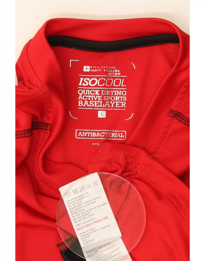 Mountain Warehouse Mens IsoCool T-Shirt Top Large Red Colourblock Polyester