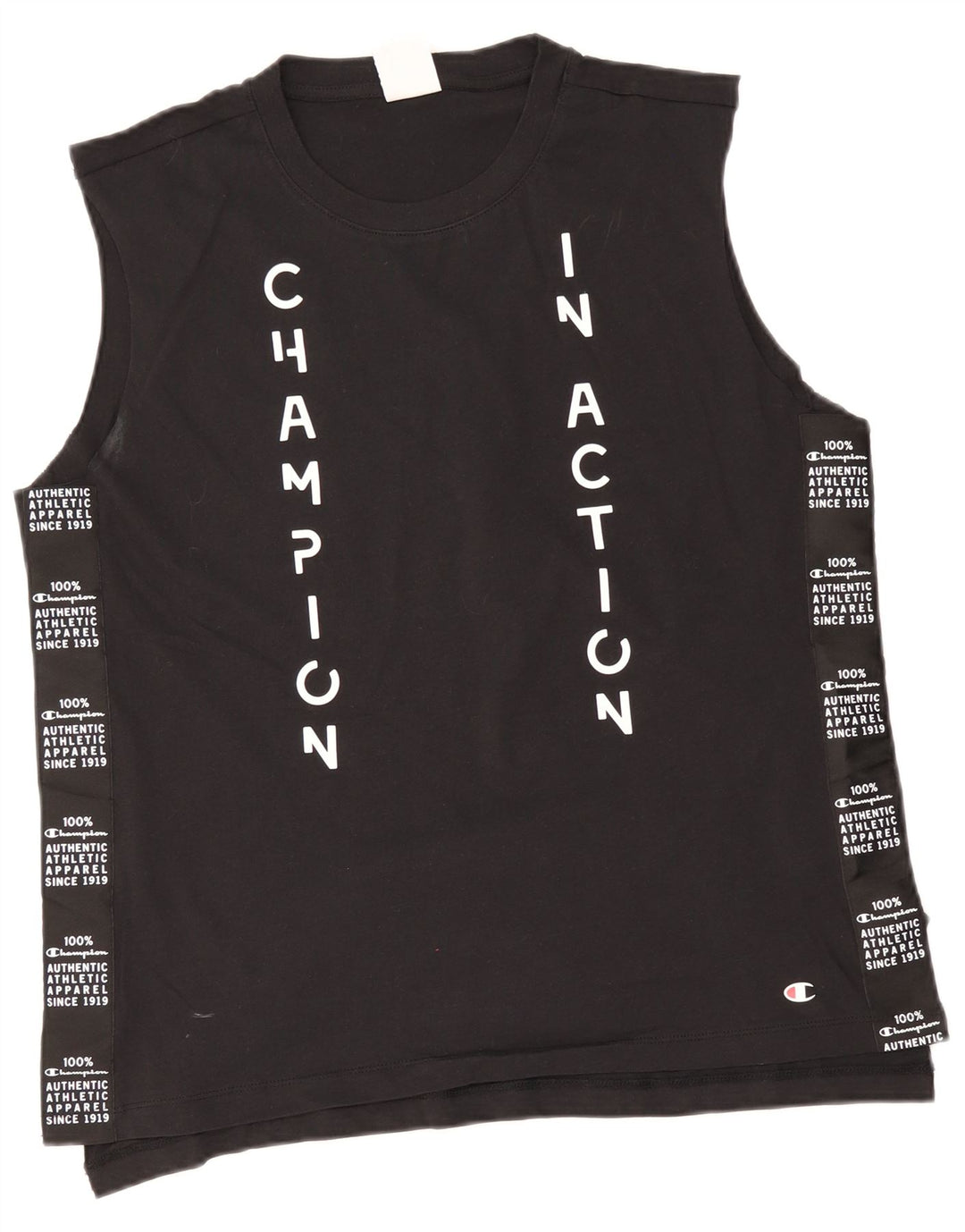 Champion Mens Graphic Vest Top XL Black Cotton