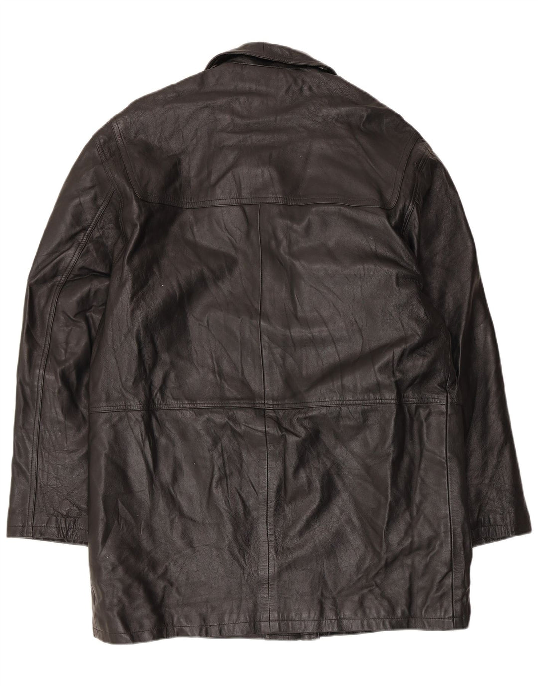 Conbipel Mens Leather Coat IT 52 Large Black Leather