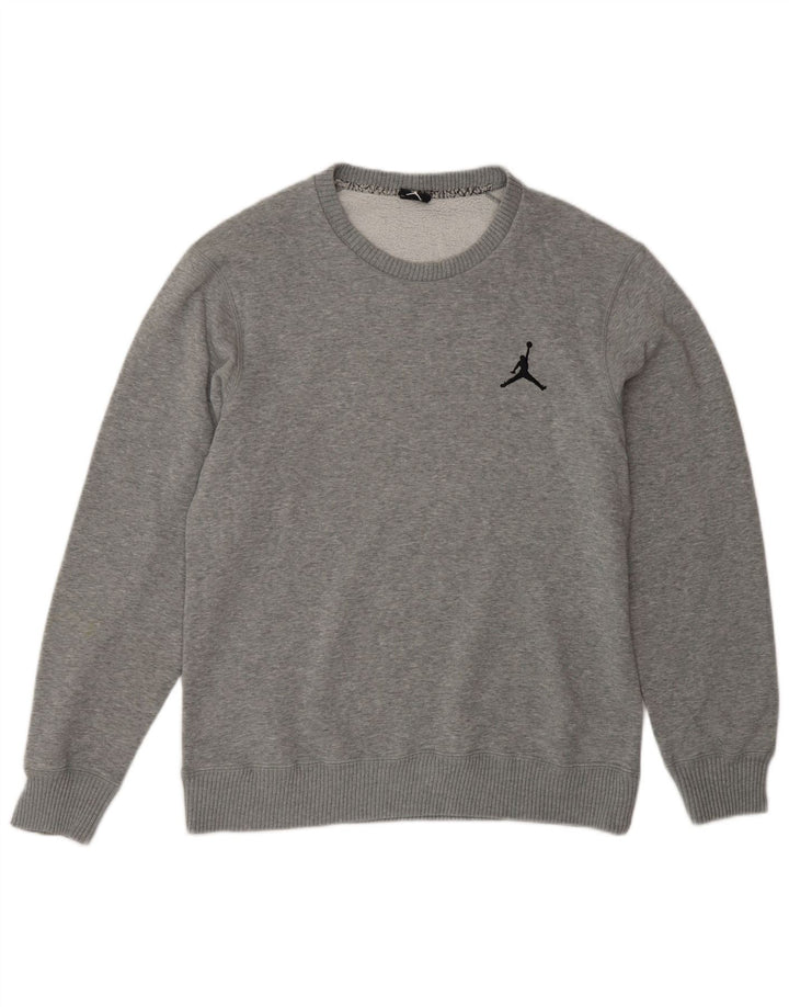 Jordan Mens Sweatshirt Jumper Medium Grey Flecked Cotton