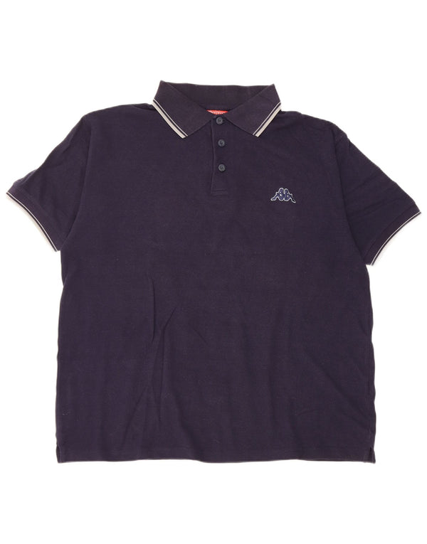 Polo Kappa da uomo XL in cotone blu navy