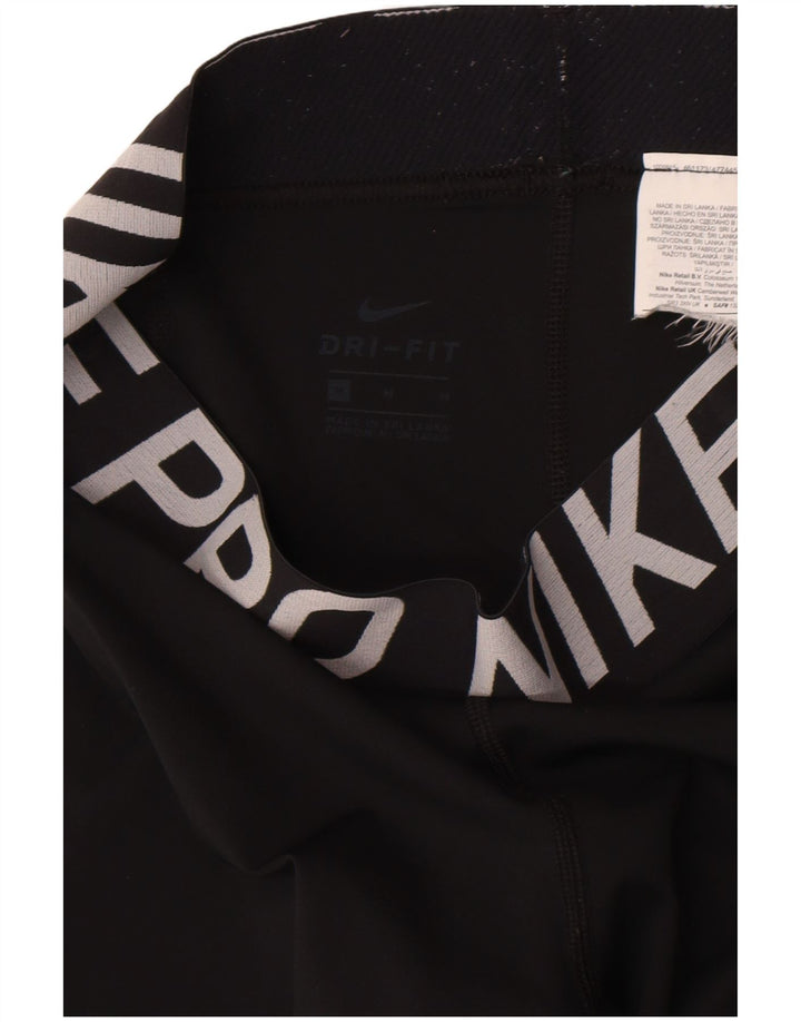 Nike Womens Dri Fit Graphic Leggings UK 14 Medium Black