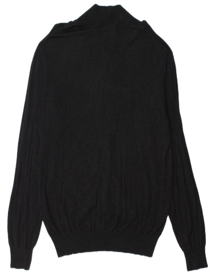 Gaudi Mens Cardigan Sweater 2XL Black Ramie