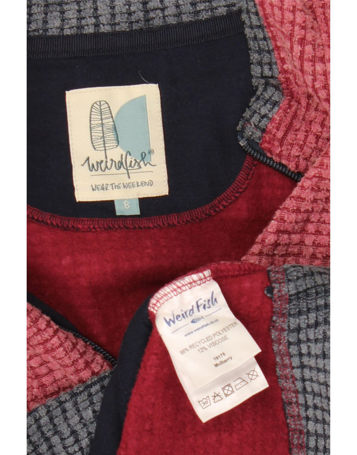 Weird Fish Womens Fleece Jacket UK 8 Small Burgundy Polyester
