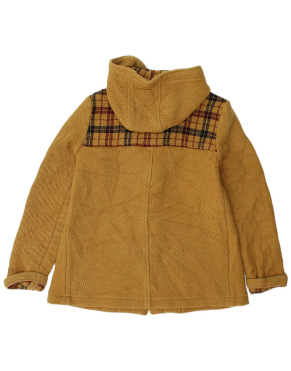 Topshop Womens Hooded Duffle Jacket UK 10 Small Gelb karierte Wolle
