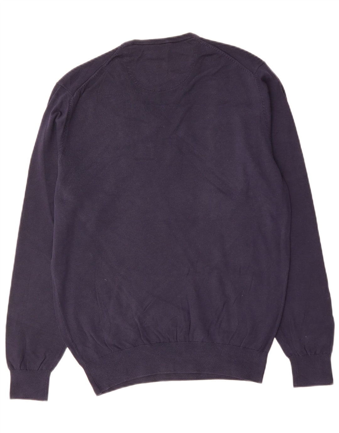 MASSIMO DUTTI Mens V-Neck Jumper Sweater Medium Navy Blue