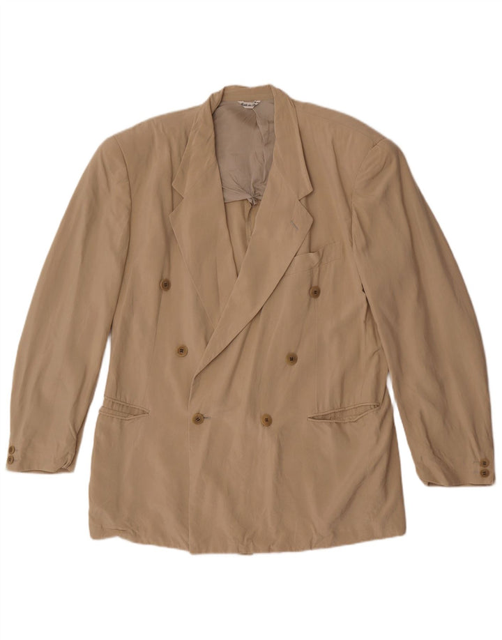Pal Zileri Herre Dobbeltradet Blazerjakke IT 50 Stor Beige Silke