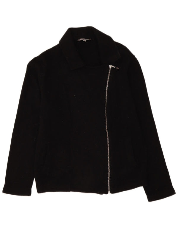 Laura Ashley Womens Full Zip Blazer Jacket UK 18 XL Black Lambswool