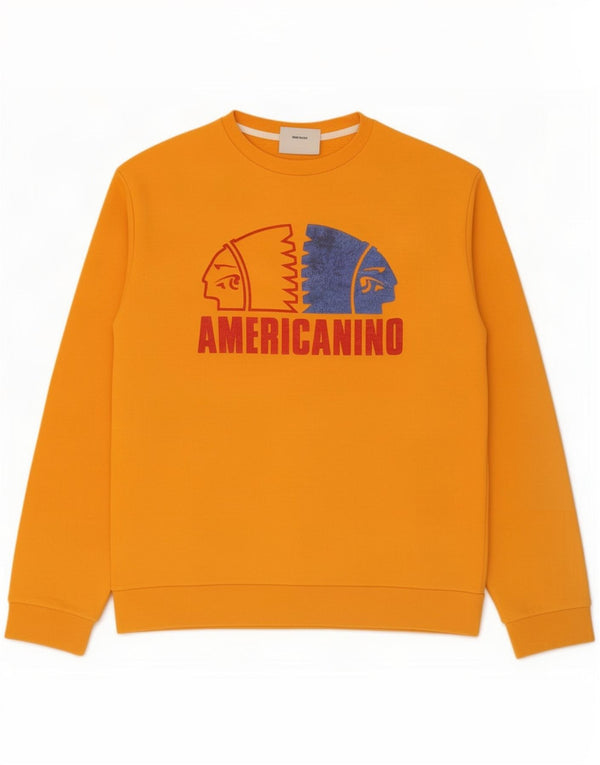 Americanino Pulover cu grafic pentru femei UK 18 XL bumbac portocaliu