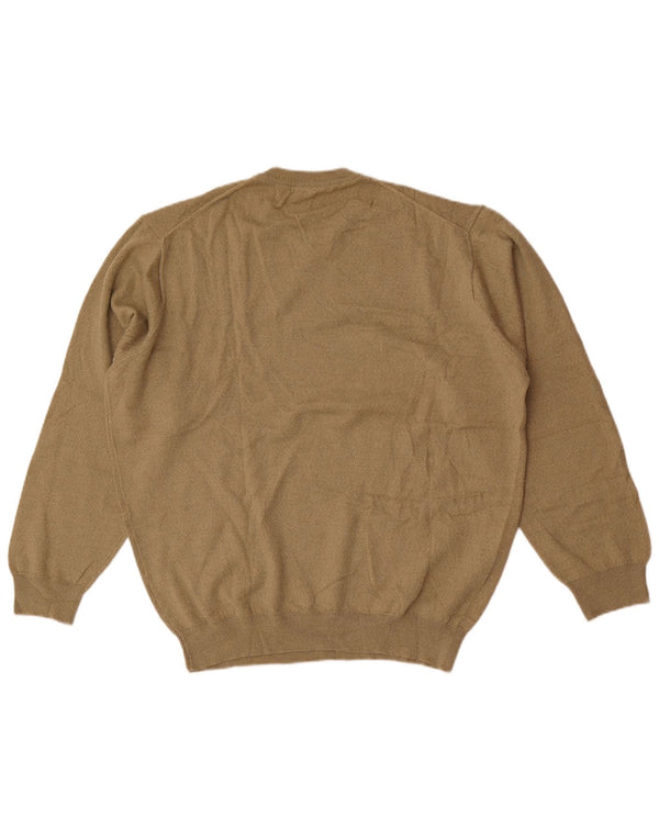 Pierre Cardin Mens Regular Fit Crew Neck Jumper Sweater XL Khaki Acrylic