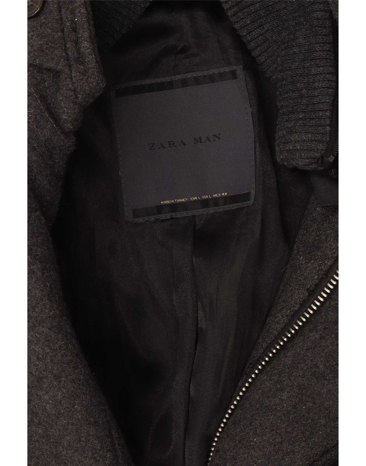 Zara Mens Overcoat UK 40 Large Grey