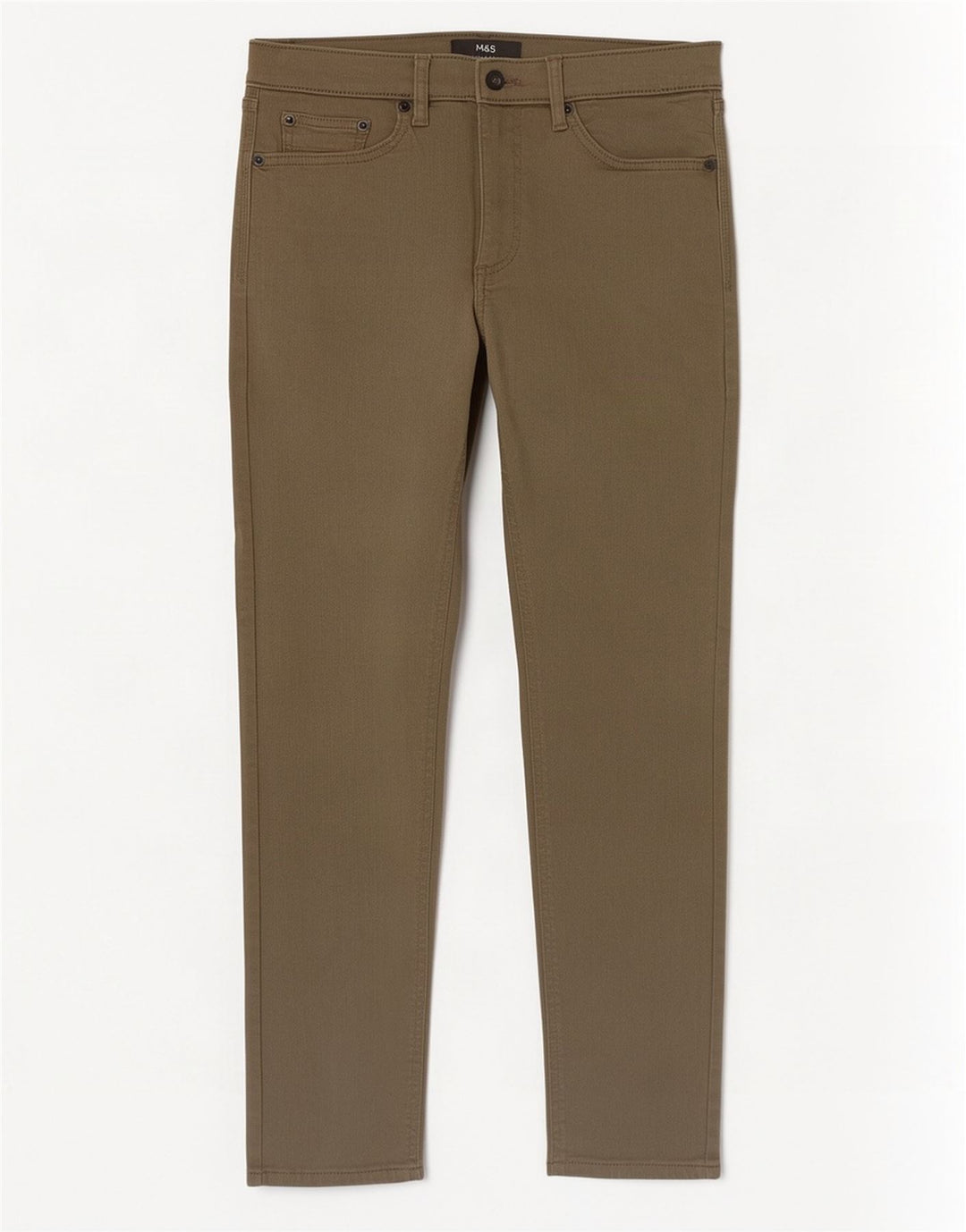 Marks & Spencer Slim Jeans til mænd W30 L29 Khaki Bomuld