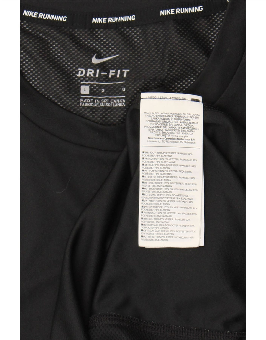 Nike Womens Dri Fit Vest Top UK 14 Large Black Polyester