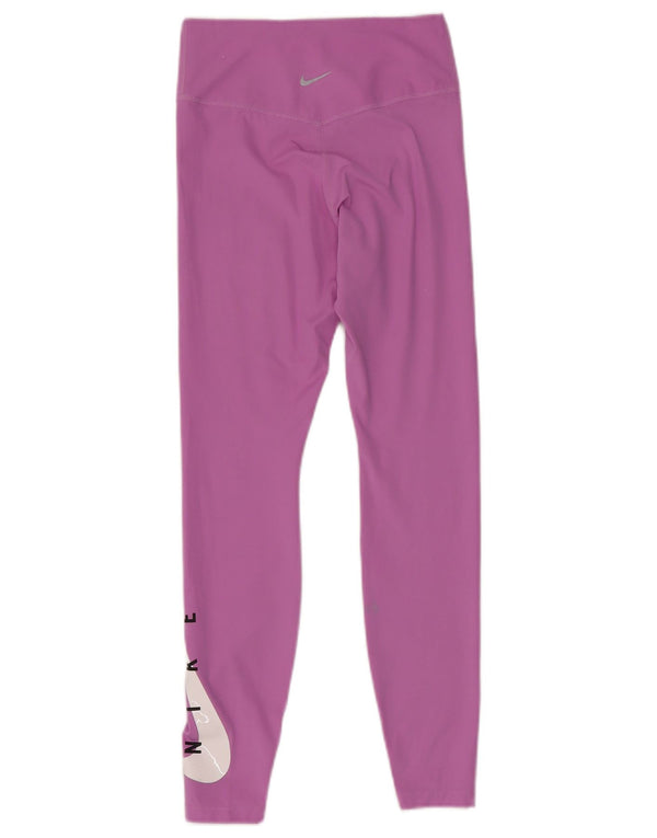 Nike Womens Dri Fit Graphic Leggings UK 8 Small Pink