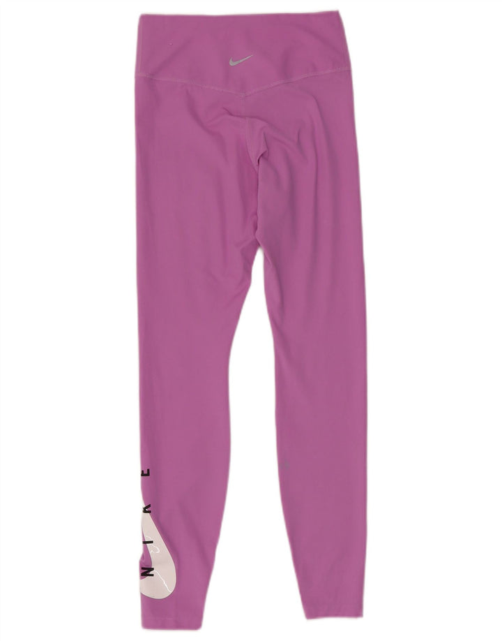 Nike Womens Dri Fit Graphic Leggings UK 8 Small Pink