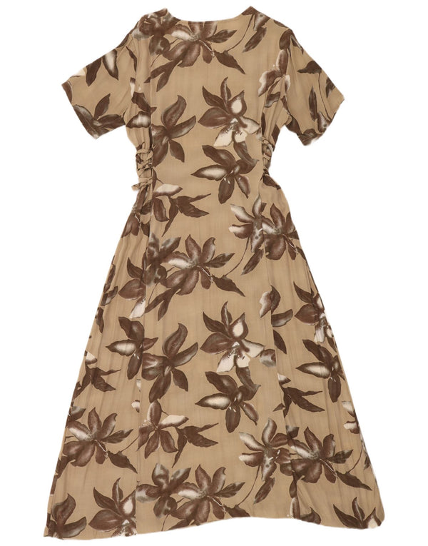 Silvia Bauer Γυναικείο Maxi Φόρεμα Χαλαρής Εφαρμογής IT 50 XL Beige Floral Bohemian
