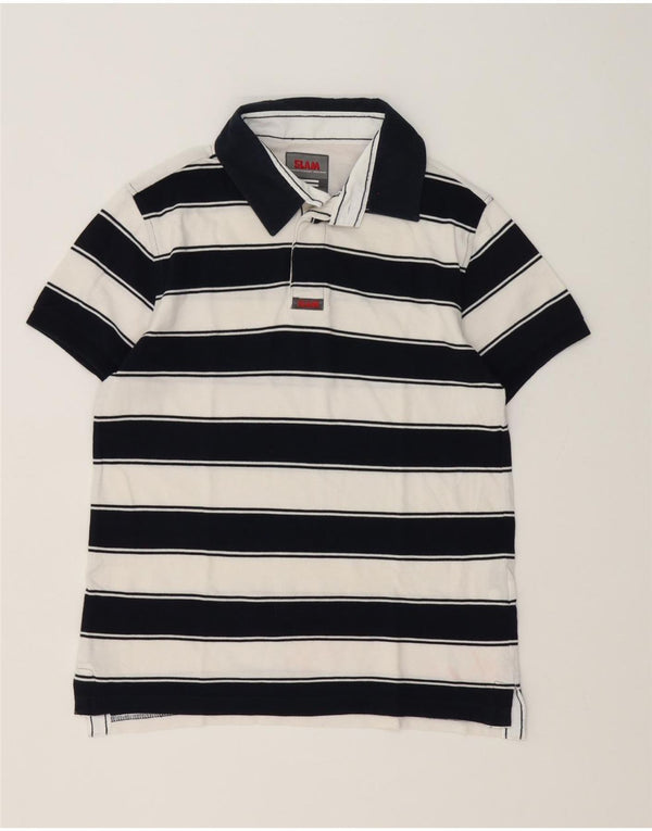 Polo Uomo Slam Piccola in Cotone Rigato Bianco