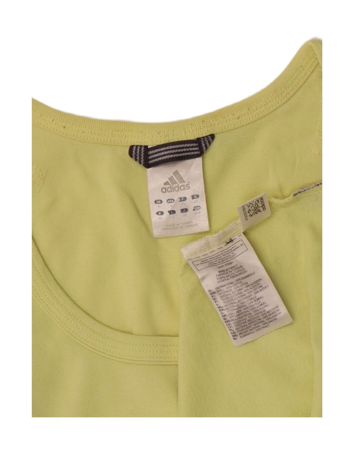 ADIDAS Womens Vest Top UK 14 Medium Green Cotton