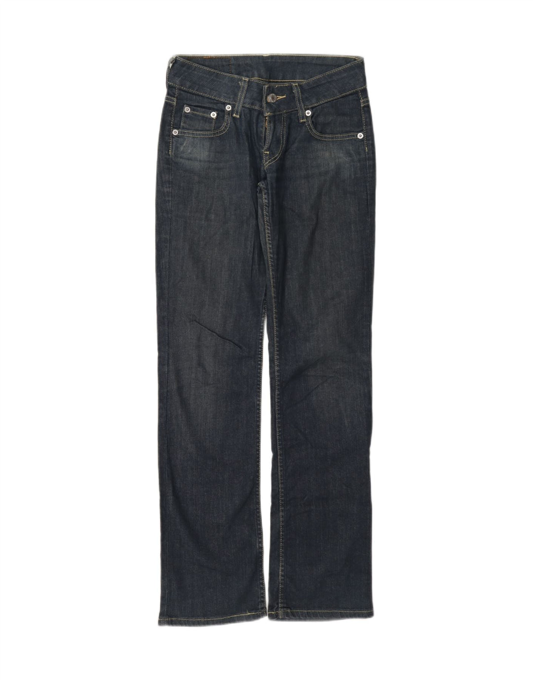 Levi's Womens Straight Jeans W26 L32 Navy Blue Cotton