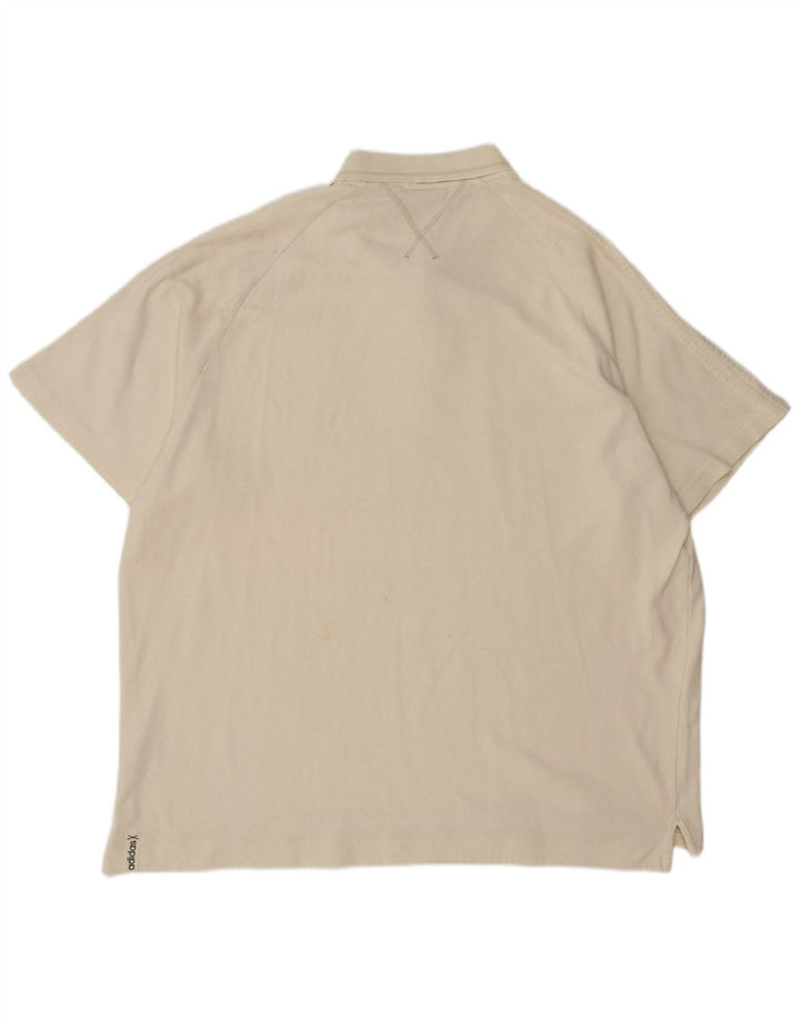 ADIDAS Mens Polo Shirt 2XL White Cotton