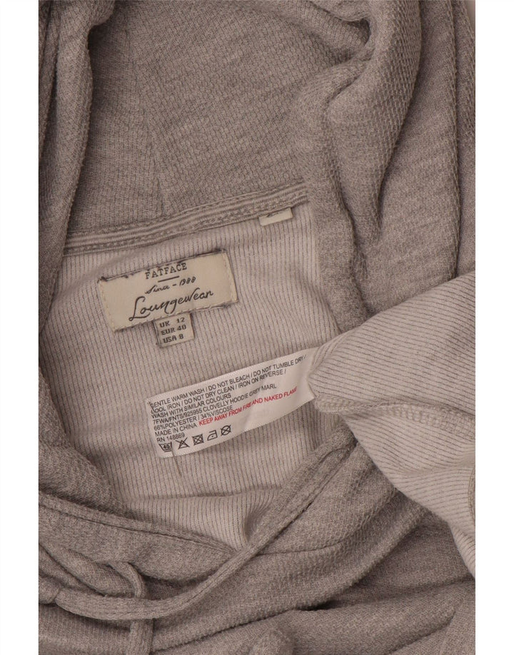 Fat Face Womens Hoodie Jumper UK 12 Medium Grey Polyester