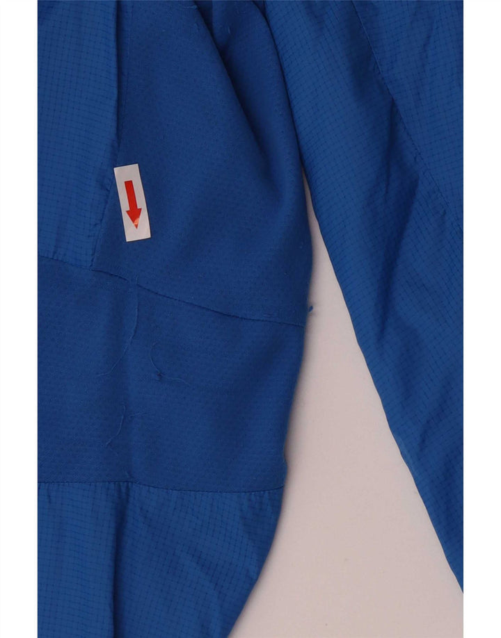 Puma Mens Hooded Rain Jacket UK 42 XL Blue Check Nylon