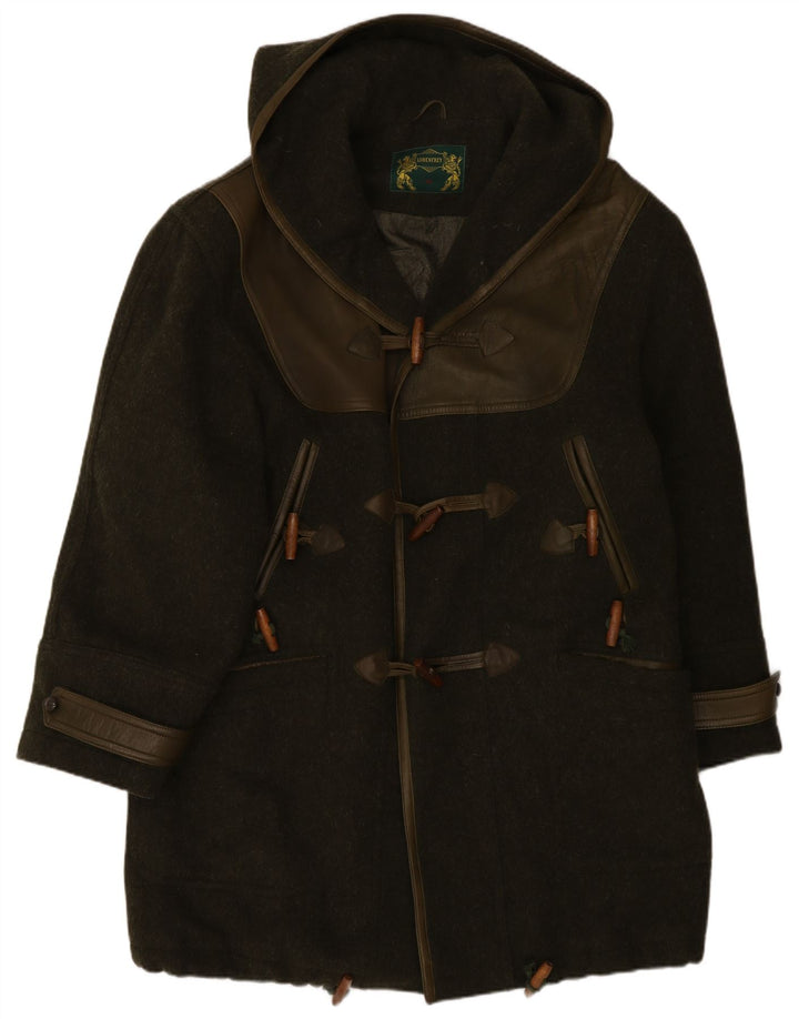 Lodenfrey Mens Hooded Duffle Coat EU 50 Large Green Wool
