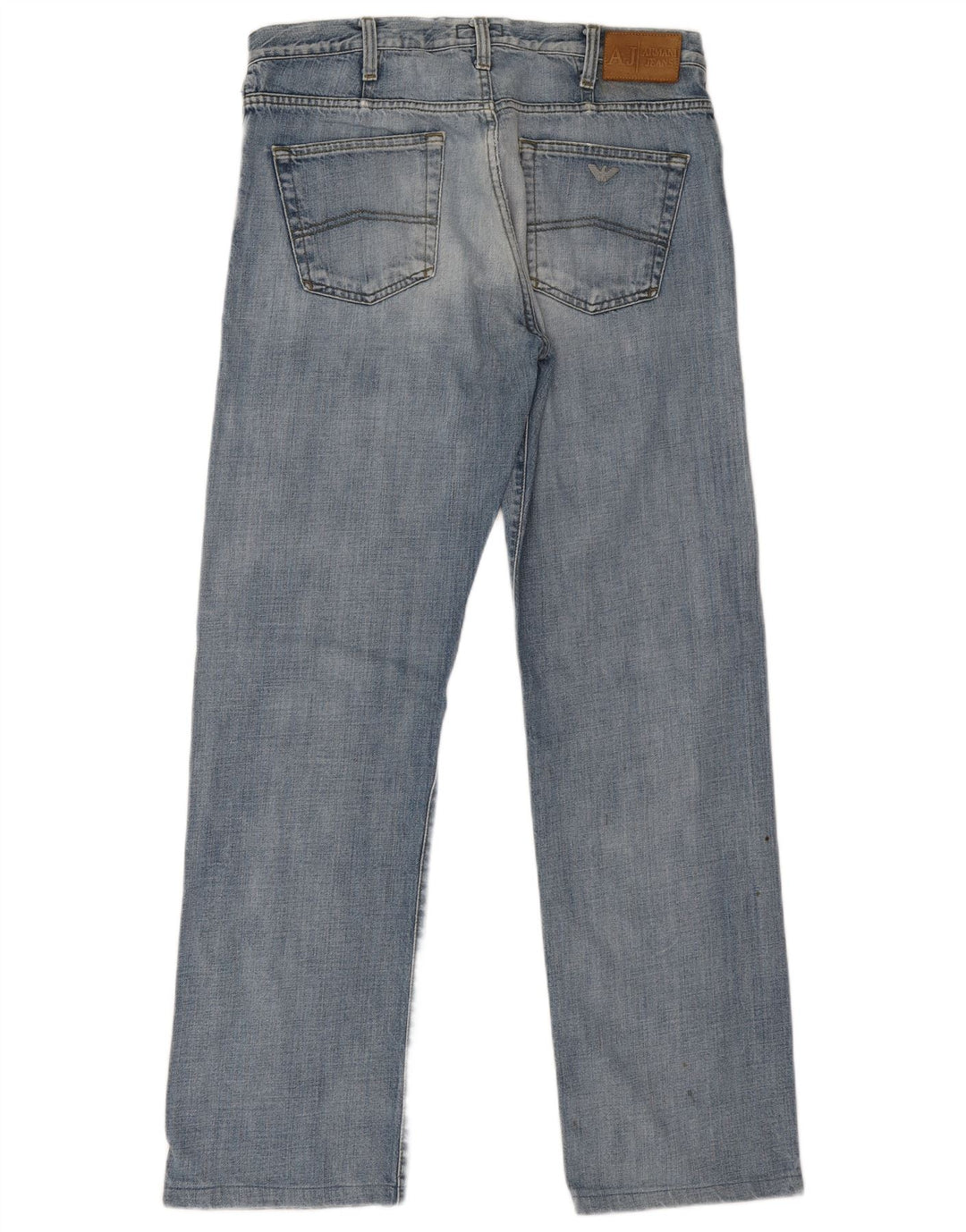 Armani Mens Straight Jeans W34 L31 Blue Cotton