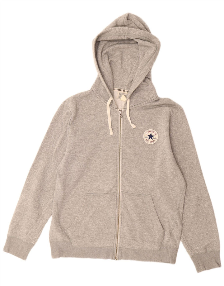 CONVERSE Mens All Star Zip Hoodie Sweater Small Grey Cotton