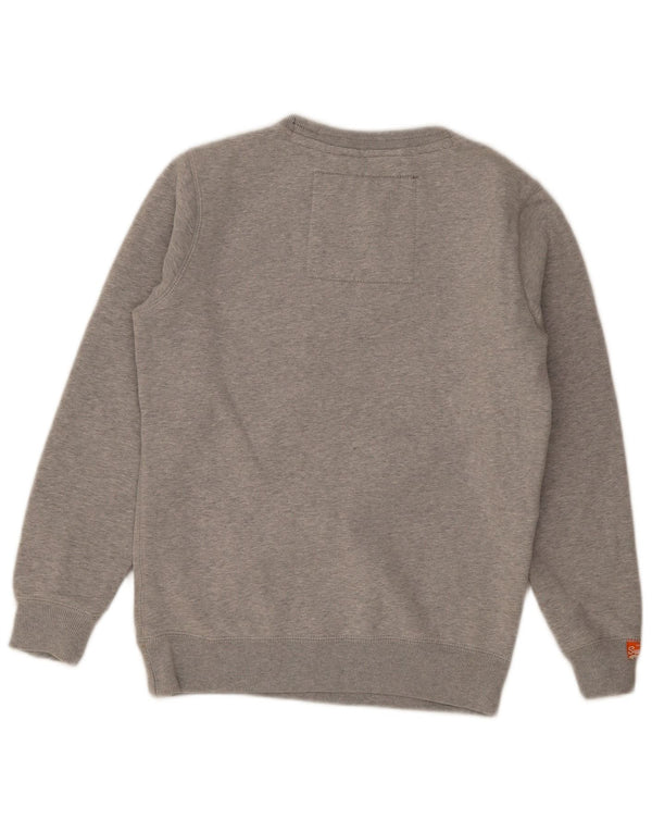 Superdry Mens Graphic Sweatshirt Jumper Small Grey Flecked Cotton