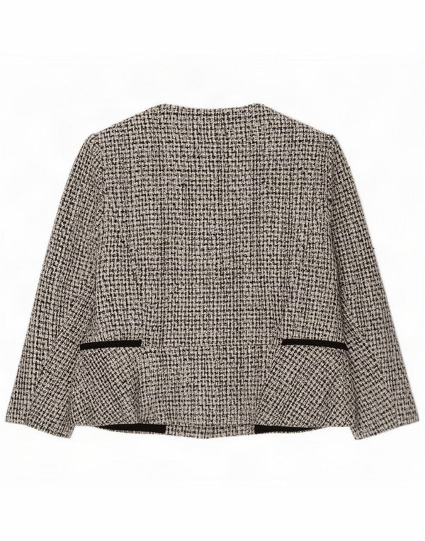 Marks & Spencer Veste blazer à manches 3/4 pour femme UK 18 XL Blanc moucheté