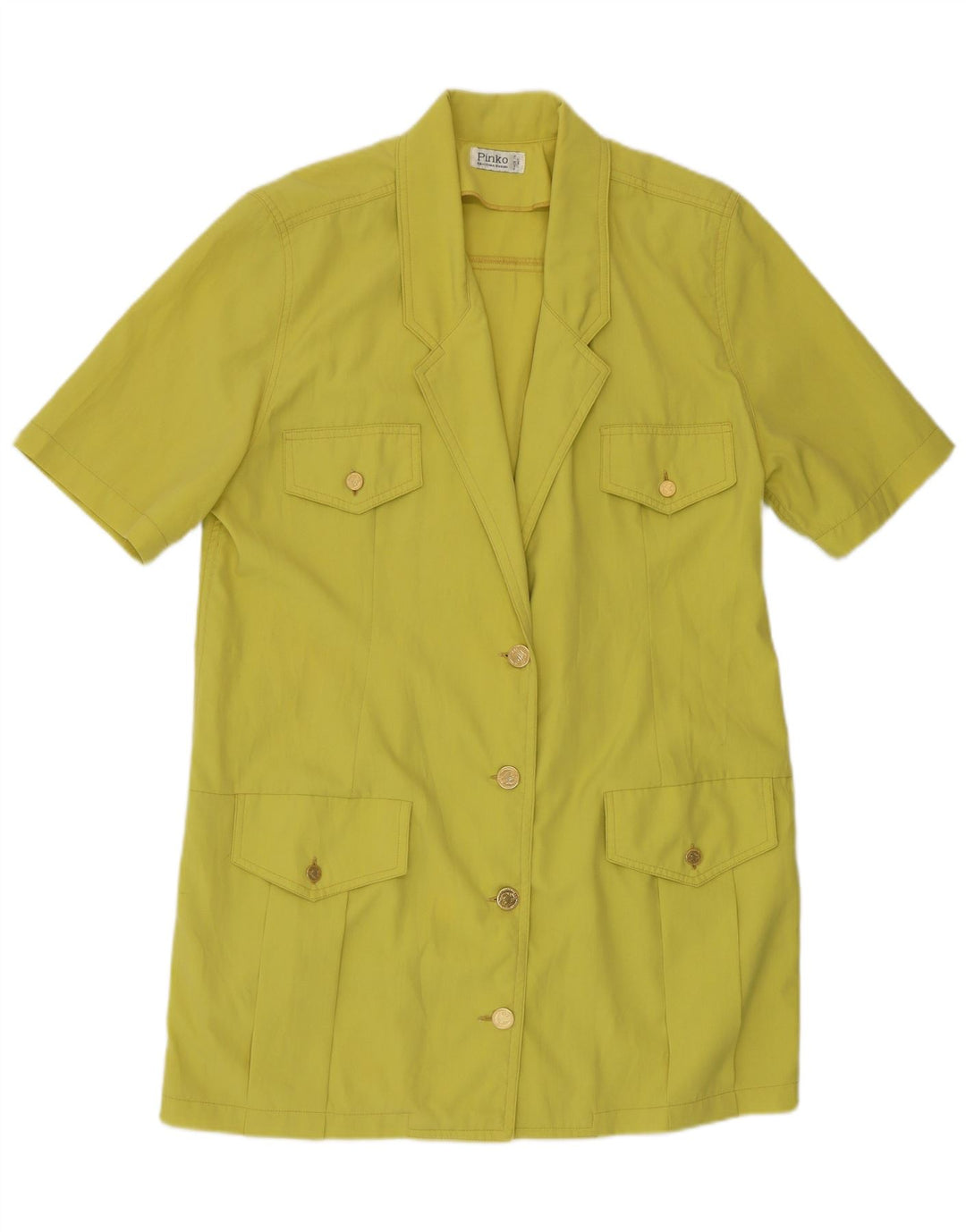 Pinko Dame Longline Kortærmet Blazer Jacket UK 16 Large Yellow