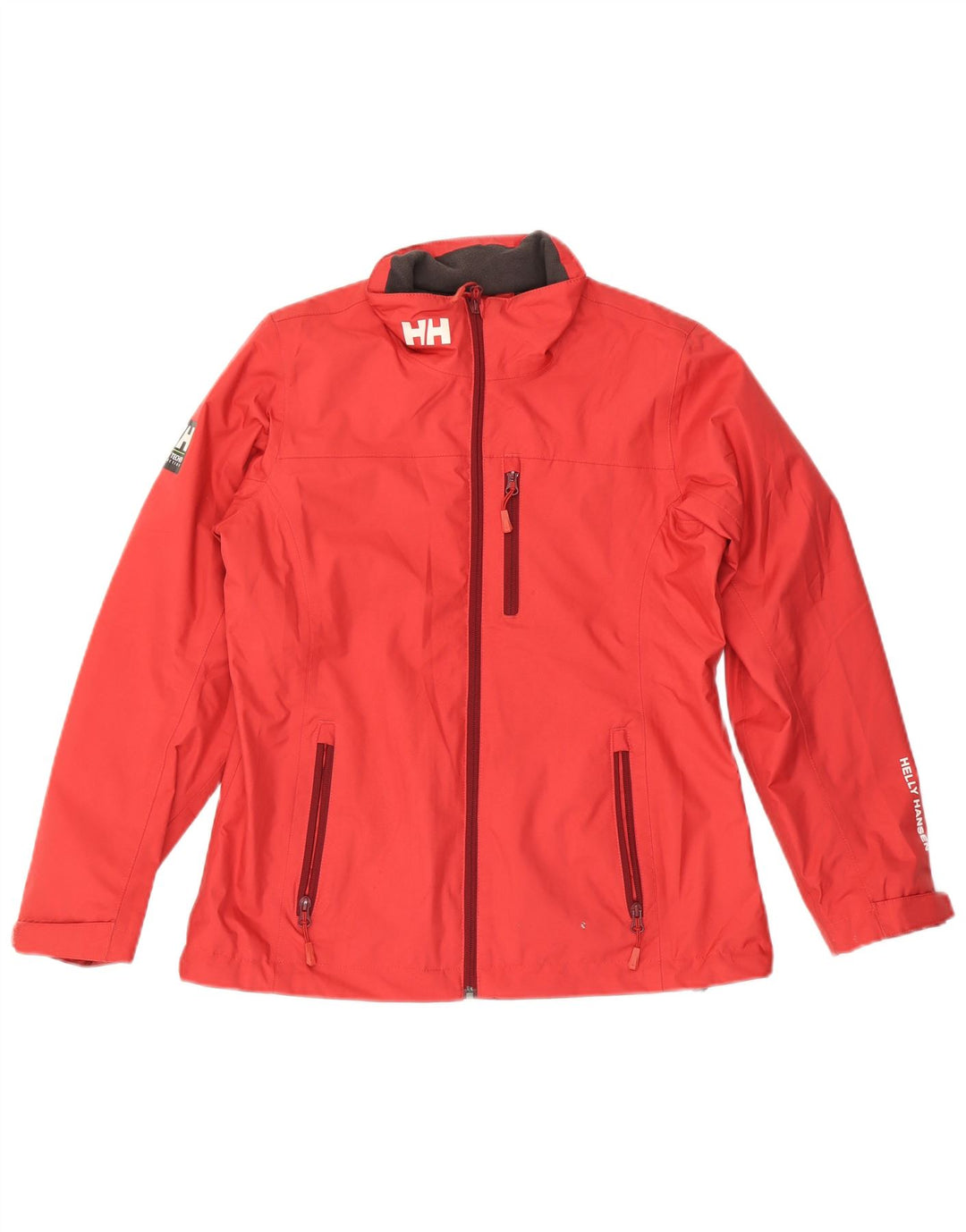 HELLY HANSEN Dame Grafisk Windbreaker Jacket UK 14 Medium Rød Polyester