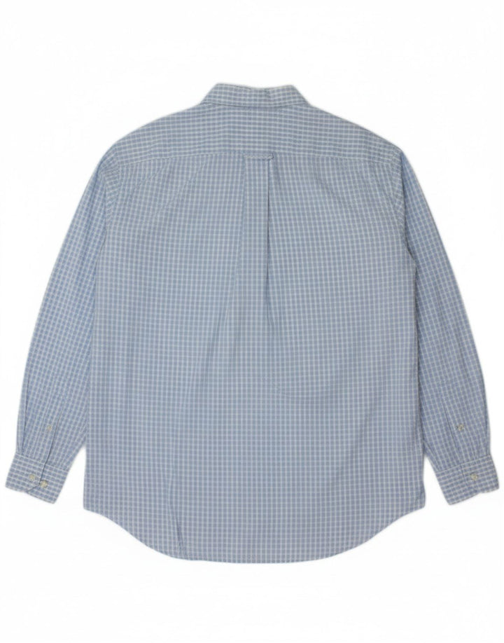 BEST COMPANY Mens Shirt Large Blue Check Cotton