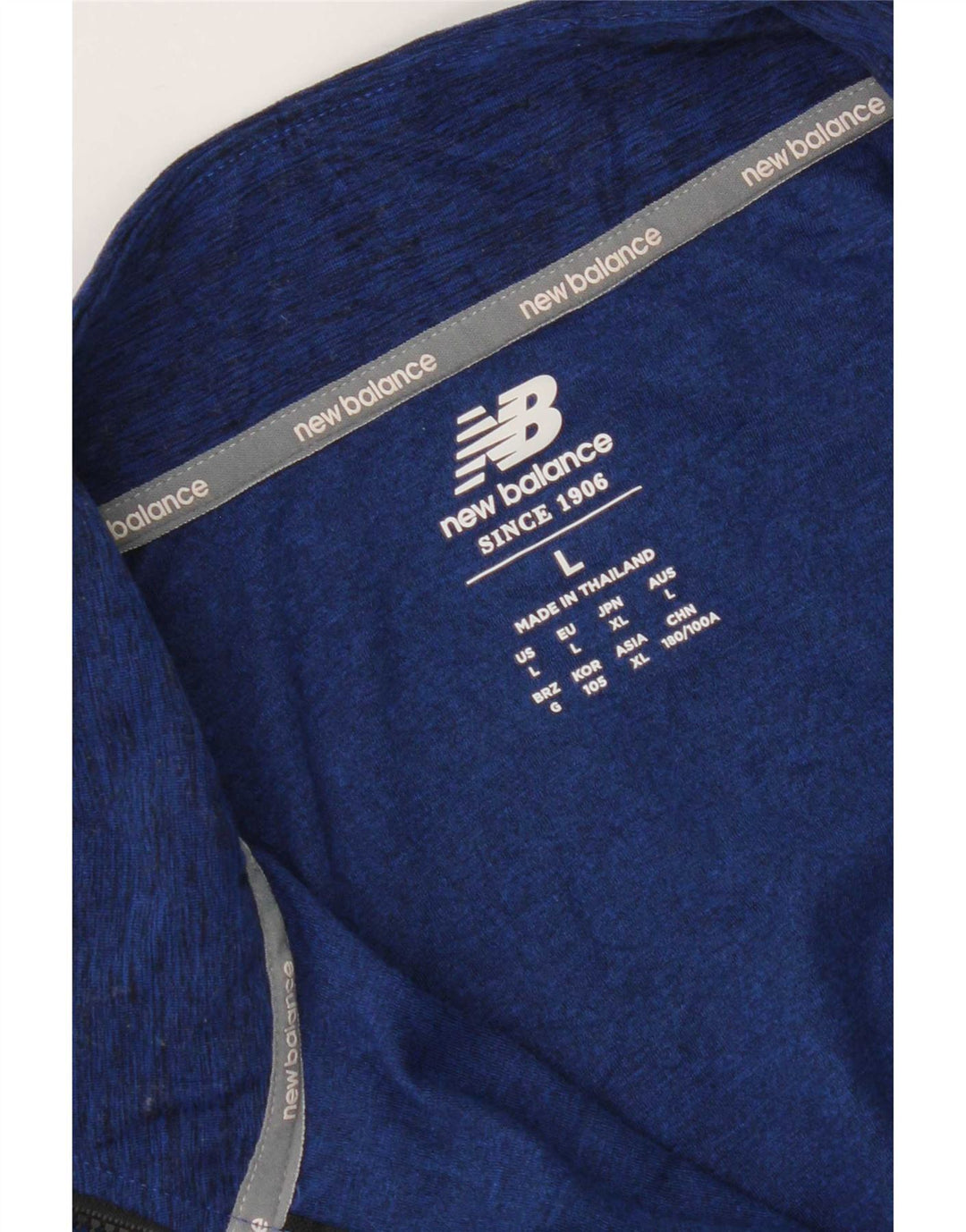 New Balance Herre Zip Neck Pullover Træningsdragt Top Large Blue Flecked