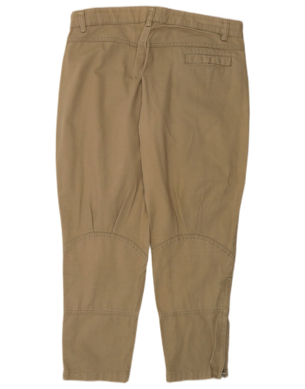 Stefanel Womens Crop Slim Cargo Trousers IT 42 Medium W30 L25 Beige Cotton
