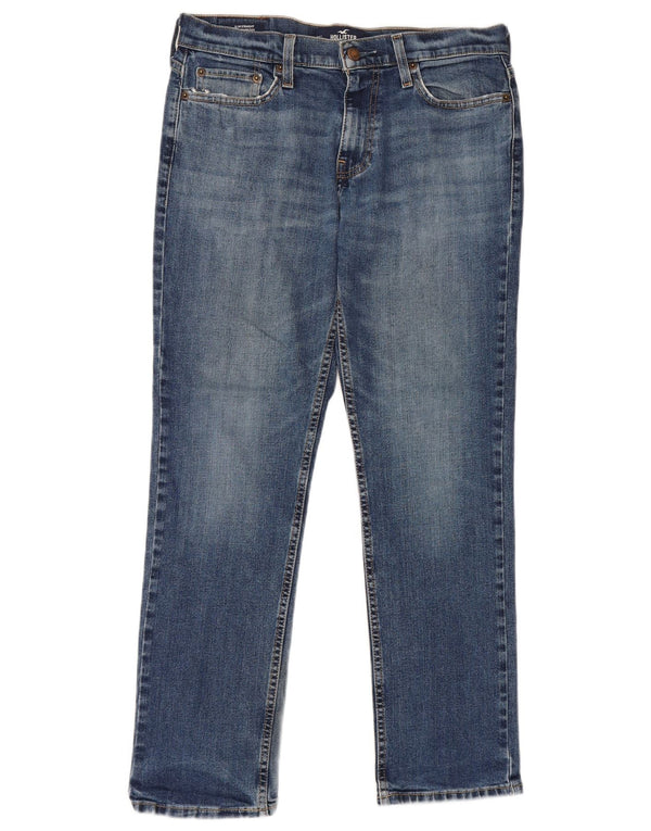 Hollister Mens Slim Jeans W30 L30 Azul Algodão