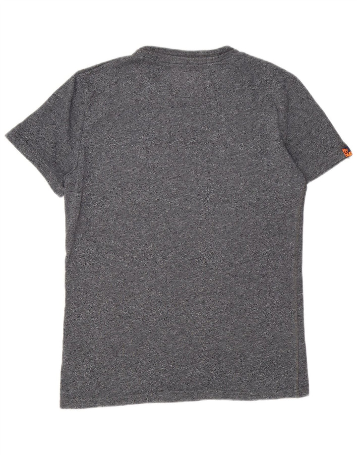 Superdry Mens Graphic T-Shirt Top Medium Grey Flecked Cotton