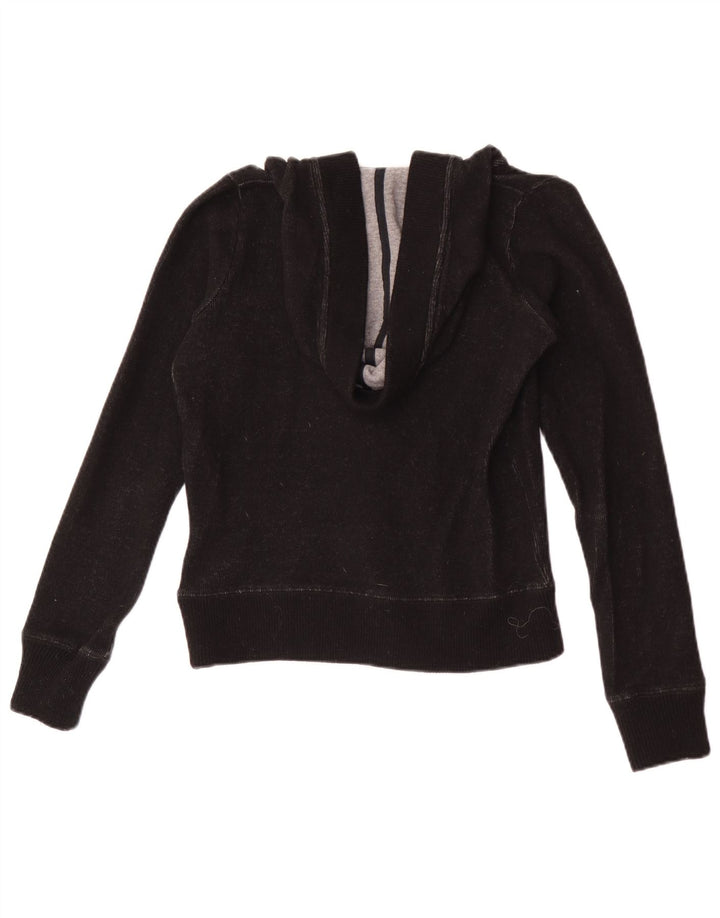 Woolrich Womens Hooded Jumper Sweater UK 10 Small Black Wool