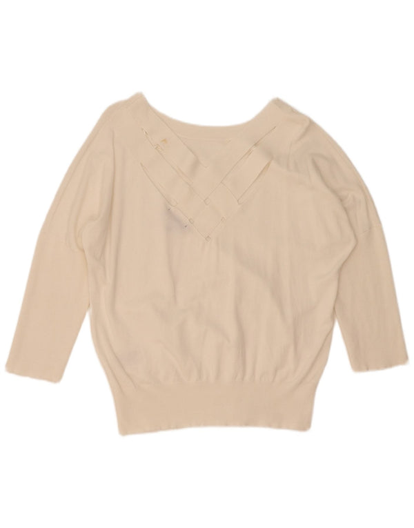 Phase Eight Dame 3/4-ærmet Boat Neck sweater UK 10 Small Off Whit