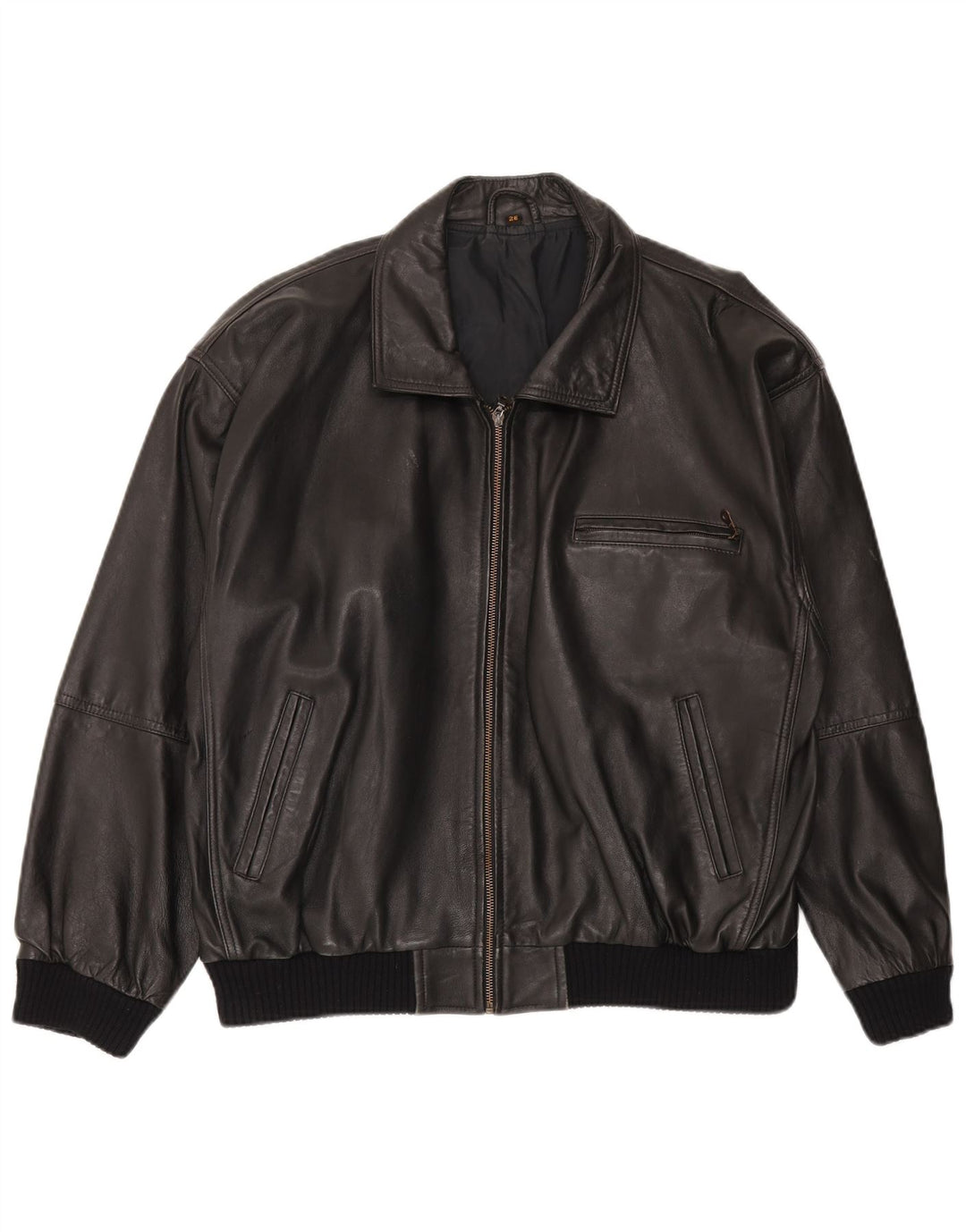 Vintage męska kurtka skórzana bomber UK 42 XL czarna