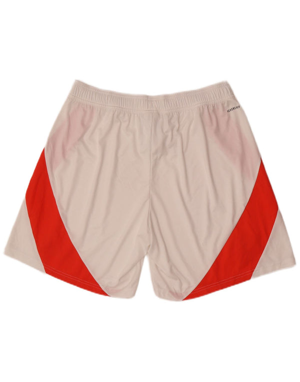 Adidas Mens Manchester United Sport Shorts XL White Colourblock Polyester