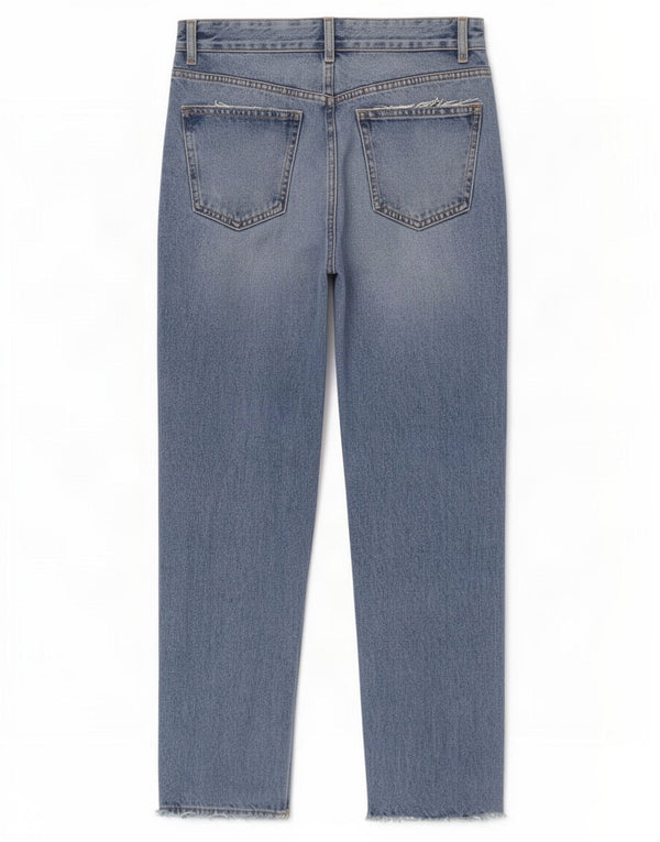 Zara Damen High Waist Tapered Jeans EU 40 Medium W30 L27 Blau