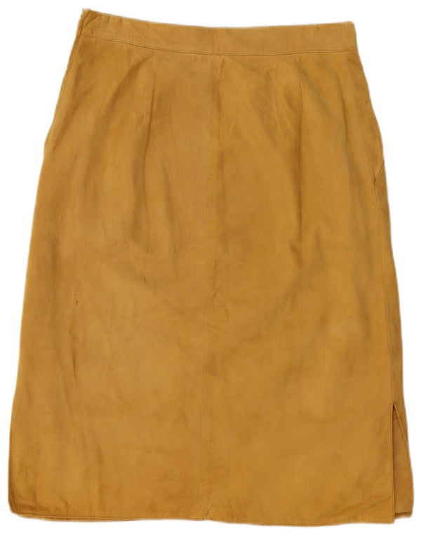 Vintage Womens Suede Skirt W28 Medium Beige